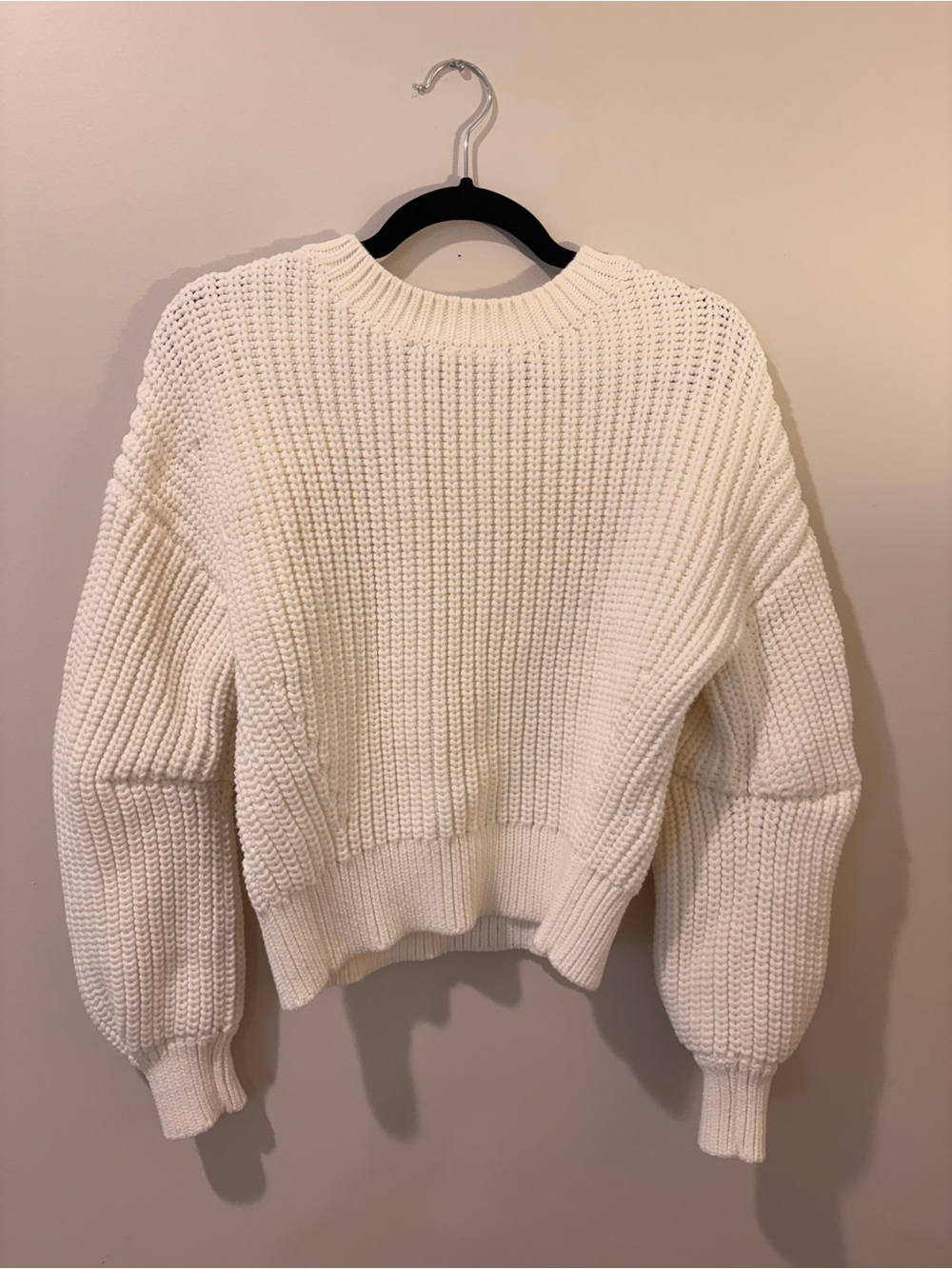 Banana Republic Cream Ribbed Crewneck Sweater
